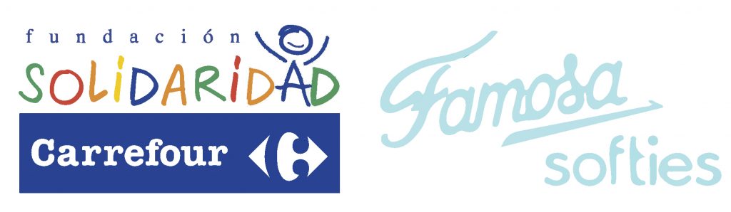 logotipos fundación carrefour y juguetes famosa